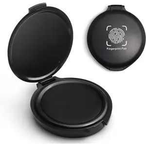 1 Pack Black Thumbprint Fingerprint Ink Pad for Notary Supplies Law Enforcement ID Security Identification Fingerprint Cards