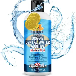 Bodhi Dog Peppermint Dental Water Additive - Freshens Breath, Reduces Tartar Build Up & Oral Care Cleaner for Dogs & Pets