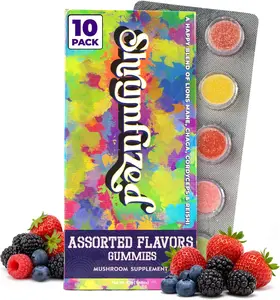 Mushroom Gummies | Nootropic Mushroom Supplement with Lion's Mane, Reishi, Cordyceps & Chaga | 10 Count, Assorted