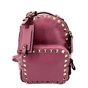 Pre-owned Valentino Leather Backpacks Garavani Rockstud Backpack Pink
