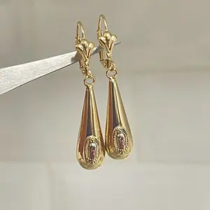 14k Gold Plated Tear Drop Guadalupe Earrings