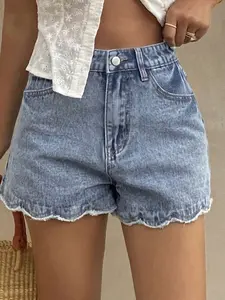 VYNCE Summer New Loose Casual Vacation Style Women Denim Shorts Jorts - Pantalones Cortos de Mezclilla para Mujer Estilo Vacaciones Relajado y Casual