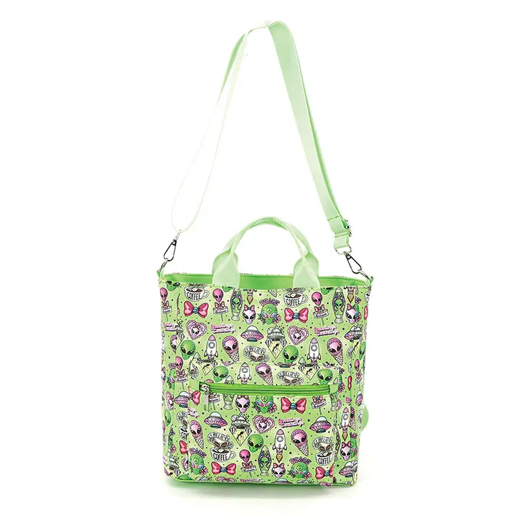 Alien Collage Convertible Backpack - Convert to Tote, Durable Fabric, Ideal for Everyday Use