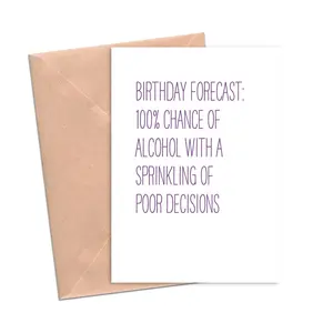 Funny Birthday Card Poor Decisions