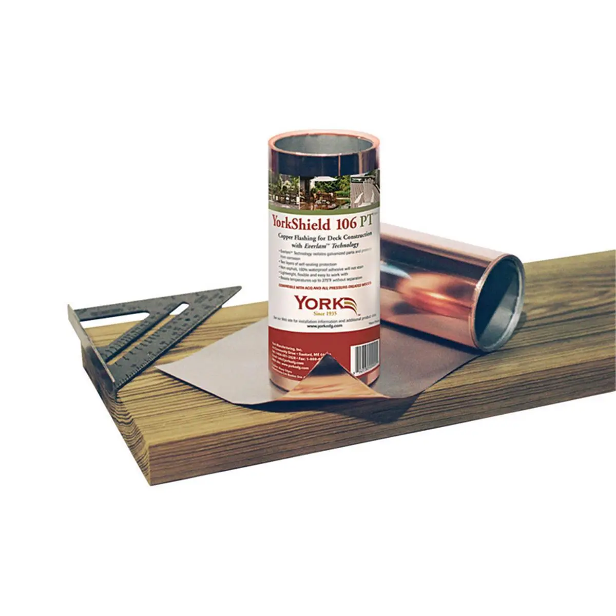 York High-Quality Copper Metal Rolled Sheet Flashing, 10 in. x 240 in. Metal Sheeting for Sailing Deck & Outdoor Weatherproofing, Outdoor Deck