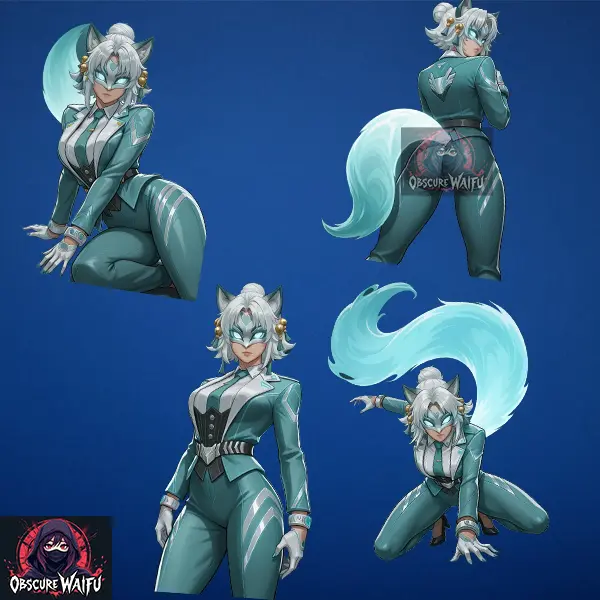 White Fox Rivals Waifu Stickers 4 Pack