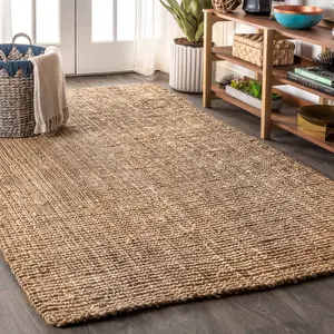 JONATHAN Y Pata Hand Woven Chunky Jute Area Rug; for Living Room, Kitchen, Bedroom, Dining Room, Office