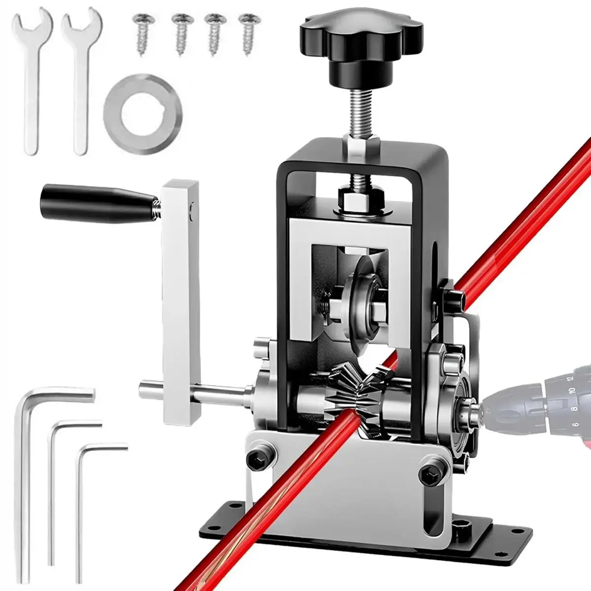 Portable Copper Wire Peeler Machine with 3 Feed Holes | Mount to Workbench or Use Anywhere | Durable Iron Frame + Stainless Steel Blade
