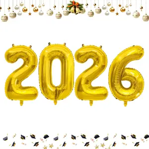 40 Inch 2026 Balloons Gold Foil Number Balloons for 2026 New Year Festival Celebration or Birthday Party Supplies Decorations,New Years Balloon 2026, New Years Eve Graduation Balloons Decorations