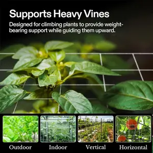 2pcs Garden Plant Trellis Netting- 5.2 x 32.8ft Trellis Net Polyester Trellis Netting Garden Square Mesh for Climbing Plant, Fruits, Vegetables, Vines, Flowers, Grow Tents, Outdoor, Strong Support Netting,Reusable and Versatile