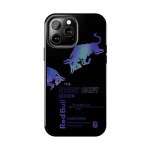 Energy Drink Inspired "Night Shift" Red Bull Edition Case - Reflective Holographic Design for iPhone 17 - 11 Pro Max Plus Mini X XR XS 7 8 Plus or SAMSUNG GALAXY S25 - S21 Ultra Plus