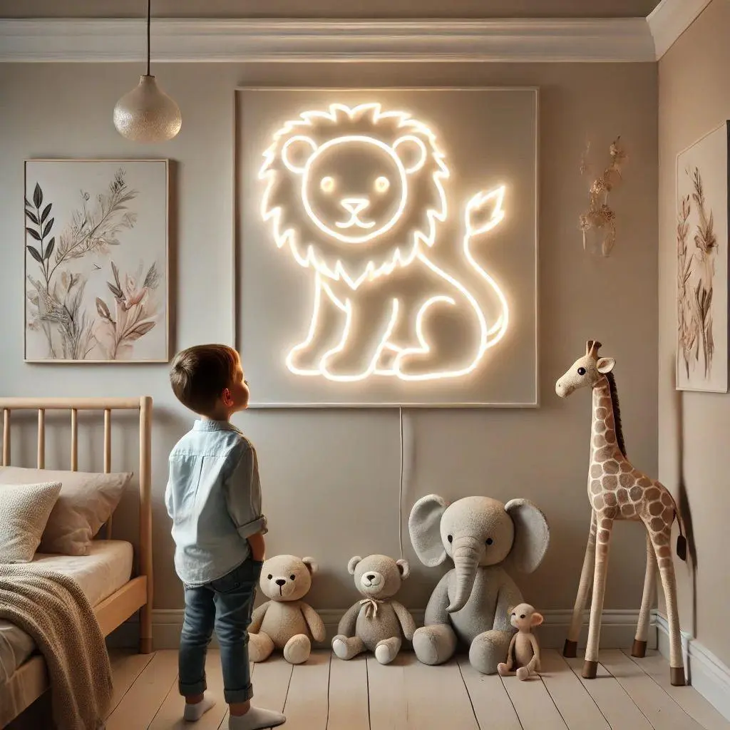 Lion LED Neon Sign for Kids – Custom Wall Light | Neon Vibes