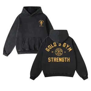 YLA Gold's Gym Washed Hoodie, Workout Hoodie, Gym Washed Tee, Workout Tee, Men's Sport Outfit, Gym Men's Top, Training Tank, Gym Apparel, Gym Workout Men