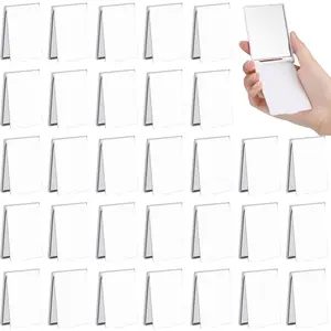 32 count Pocket Mirror Bulk Folding Compact Mini Mirror for Women Makeup Travel , 2 x 3 x 0.2 Inch(White)