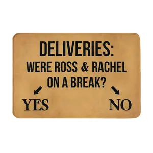 Funny Doormat Deliveries Were Ross and Rachel On A Break Door Mat Personalized Door Mat Outdoor Entrance Door Mat Indoor Rugs Welcome Mat Front Door Mats Non Slip Rubber Floor Mat 25x17in