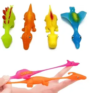 10 Fun Dinosaur Projectile Launchers, Elastic Finger Slingshot Stress Relief Game, Party Gift Animal Sticky Props, Birthday Party Activity