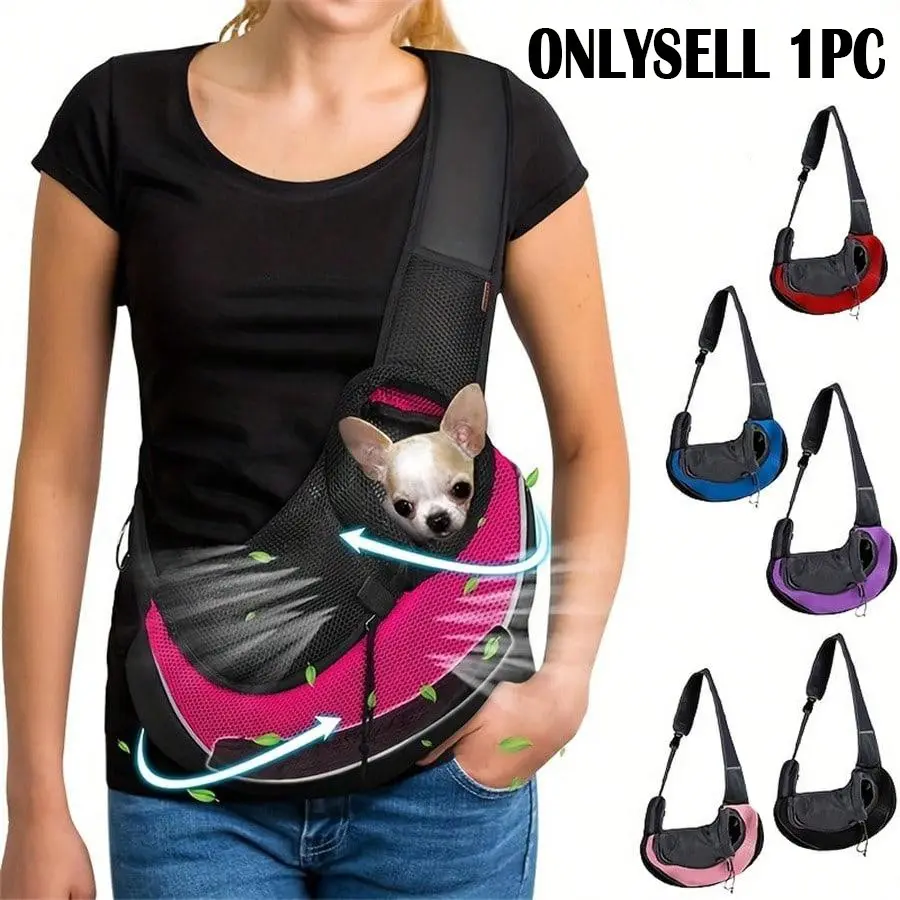 Breathable Dog Sling Carrier, Portable Travel Pet Sling Shoulder Bag Carrier, Dog Bag for Travel, Suitable for Small To Medium Pets, Cute Puppy Bag, Outdoor Animal Carrier