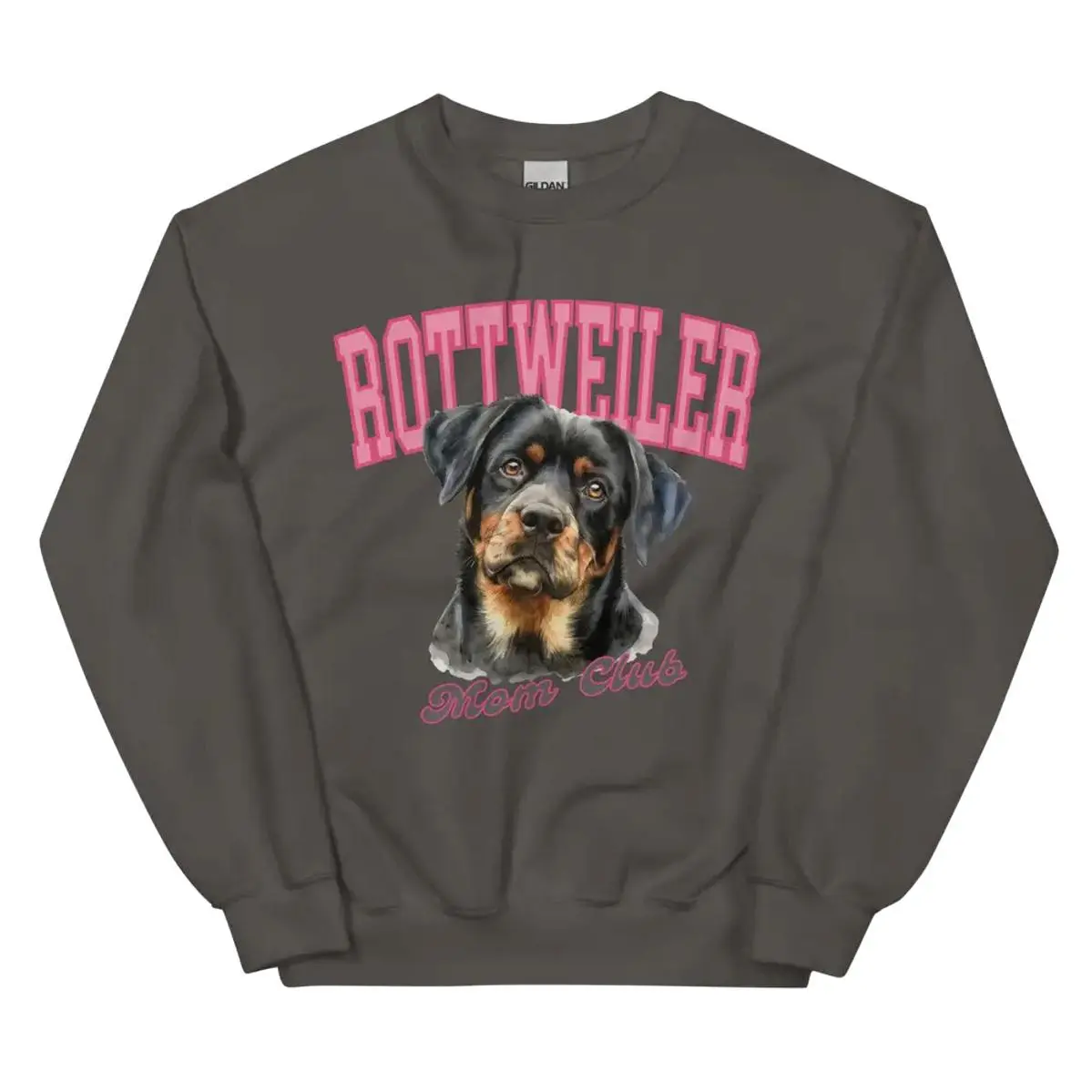 Rottweiler Mom Club Sweatshirt ~ Sweatshirt Unisex Apparel Relaxed Fit Printed In The Usa Clothing Womenswear Casual And Classic Hoodie and for Men & Women