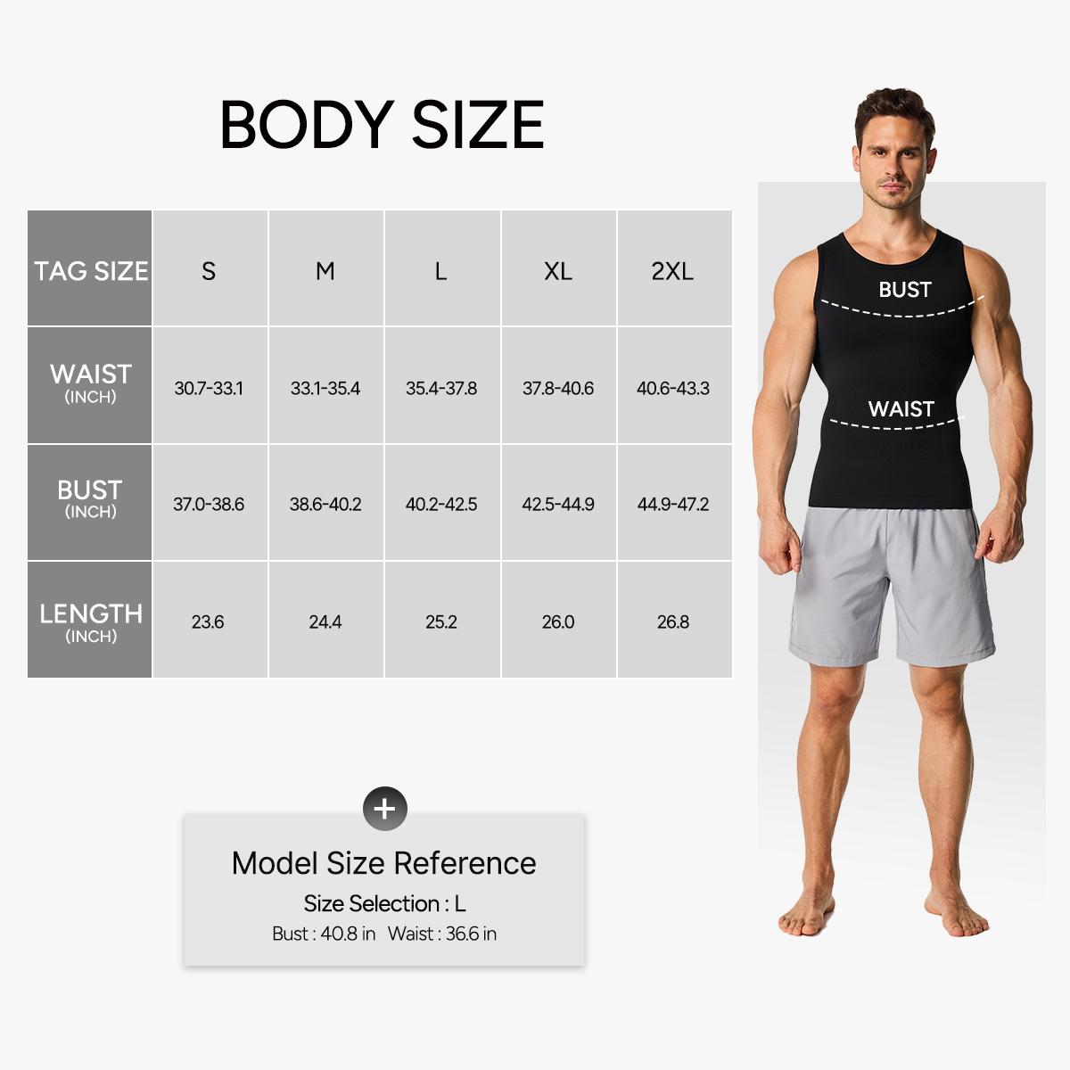 Nebility Men’s Seamless Compression Tank Top, Tummy Control, Chest Support & Back Posture Correction, Breathable 4-Way Stretch Underwear for Gym, Workout & Daily Wear