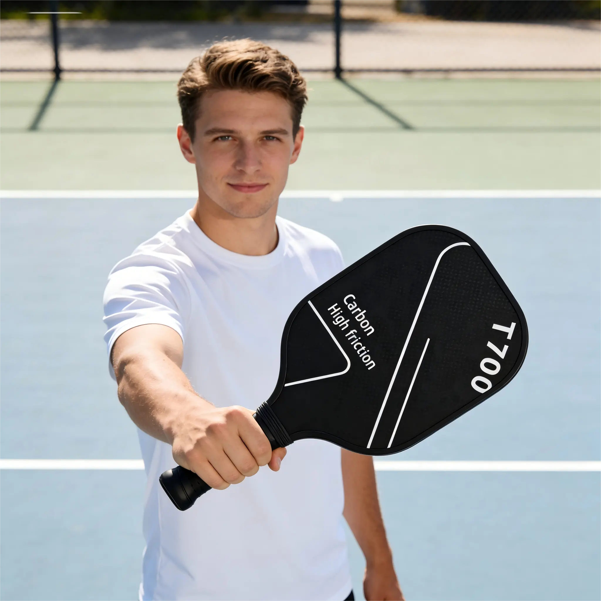Phantom 2000 series, T700 carbon fiber Peak racket, black single racket set.