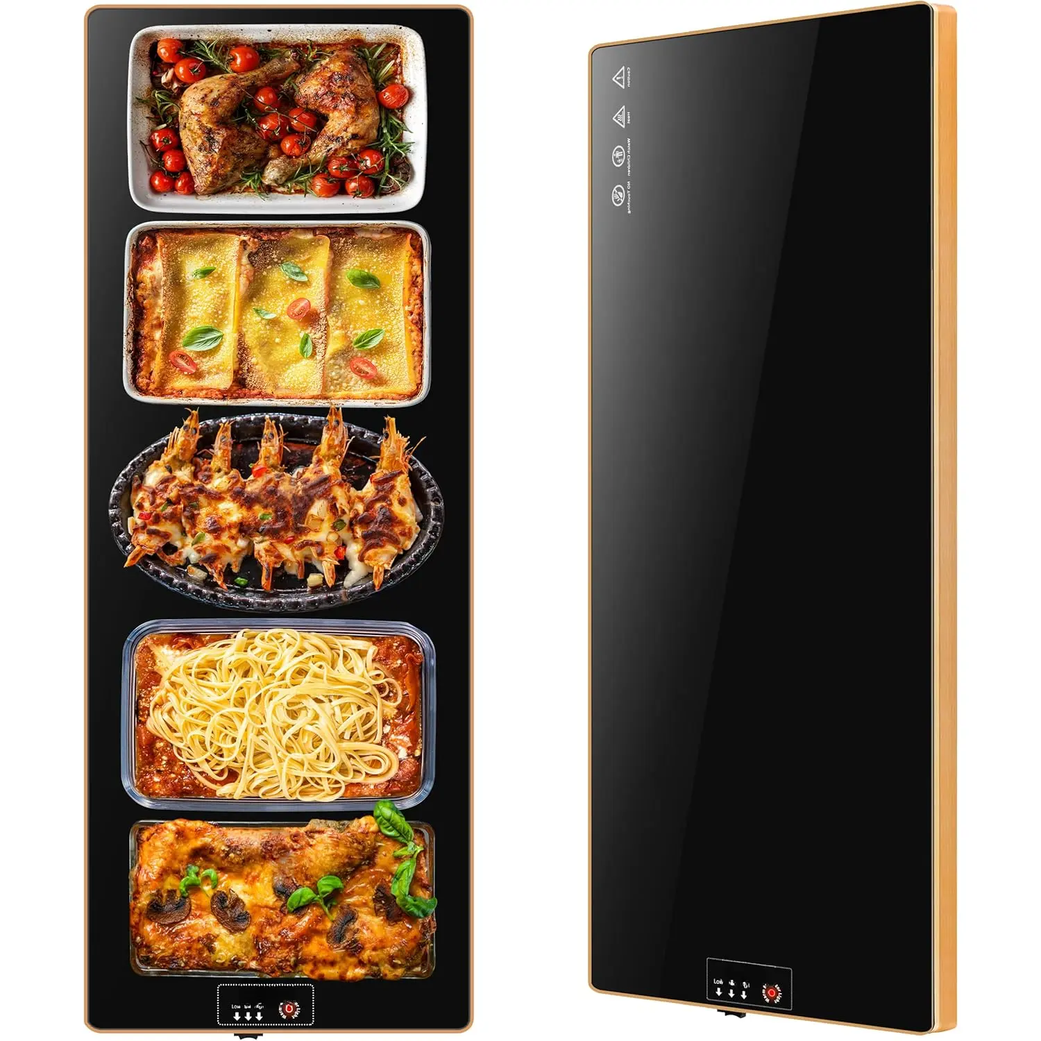 Electric Warming Tray(Extra Long 40"x12"), Warmer with Thermostat and Full Surface Heating, Warming Mat with 2 Temperature Modes for Parties Buffet,Gatherings, Edge Warming Mat for