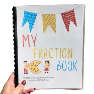 Fraction dry erase learning book for kids