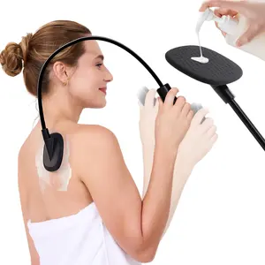 Lotion Applicator for Back, Father's Day Gift, Curved Back Lotion Applicator for Women Men Seniors with Silicone Brush, Adjustable Haerndle for Body Lotion, Sunscreen, Self Tanner Apply, Easy Reach 360° Full Back Cover, Gift for Men Women Adults