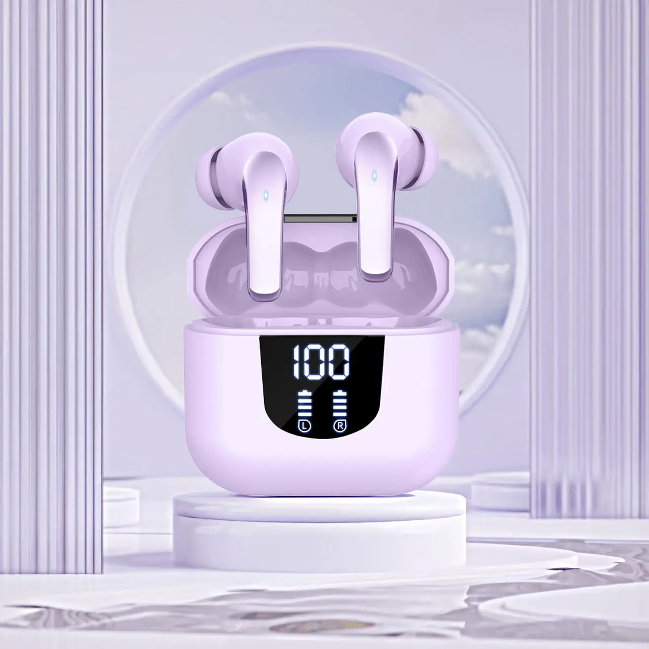 True Wireless Earbuds - Bluetooth 5.4 In-Ear Headphones with Touch Control, Digital Power Display, 13mm Large Diaphragm, Low Latency, Ergonomic Lightweight, Type-C Fast Charging, Stable Connection, Ideal for Gaming Workout, Holiday Gift, Phone Accessories