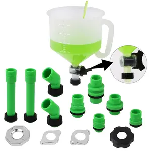 No-Spill Coolant Funnel Kit,Spill Proof Funnel Bleeder with Adapters.Universal Fitment15Pcs.