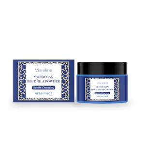 Viareline Moroccan Blue Nila Brightening Face Mask Powder, Gentle Deep Cleansing & Hydrating Modeling Mask Powder with Alpha Arbutin, Even Skin Tone for Daily Skin Care
