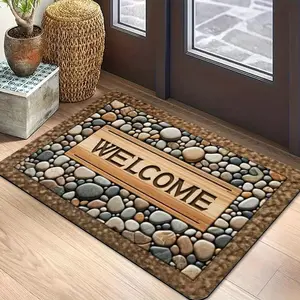 Stone Pattern Non-slip Welcome Mat Machine Washable for Entrance Kitchen Living Room Bedroom 50x80cm 60x90cm Anti-skid Water Absorption