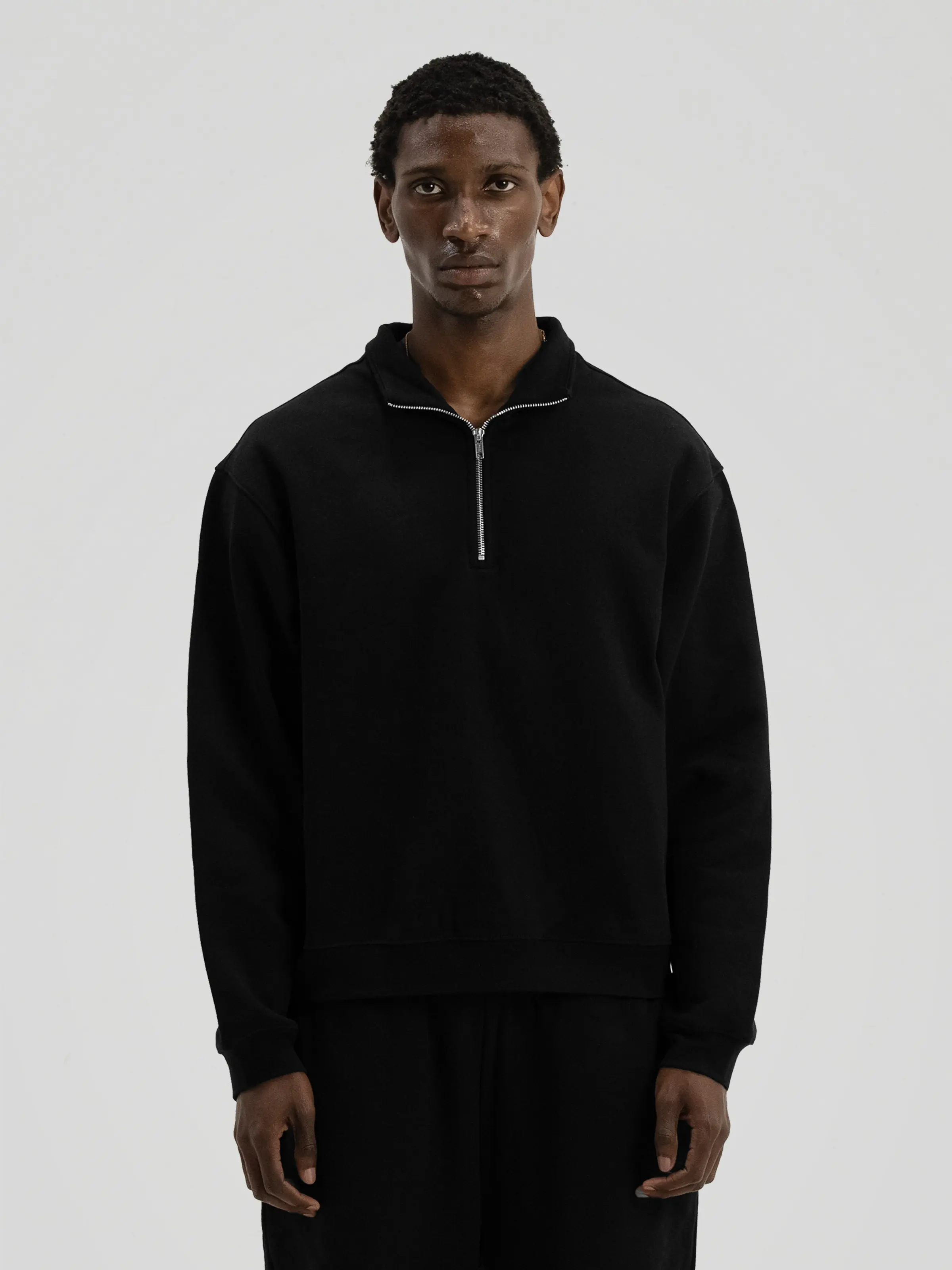 600 GSM 'Black' Quarter Zip Sweatshirt 600 GSM 'Black' Quarter Zip Sweatshirt