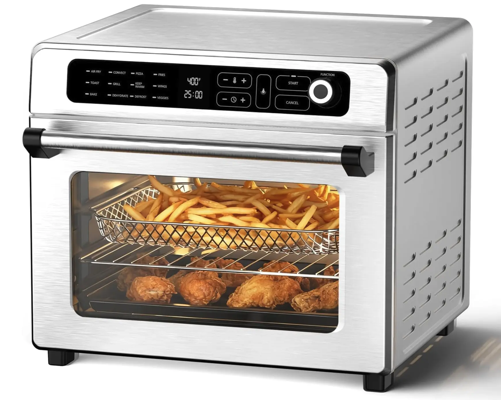 Kismile 12-in-1 Air Fryer Toaster Oven – 19QT Countertop Convection Oven, Roast, Bake, Toast, Dehydrate & Reheat, 1400W Stainless Steel, Heavy Duty Oven, Multifunction Oven, Kitchen Appliances