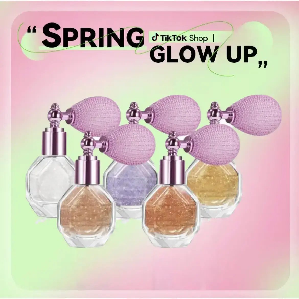 Diamond Shimmer Highlighter Powder Spray, High-Gloss Glitter Cosmetic for Face, Body, and Hair, Contour Illuminator
