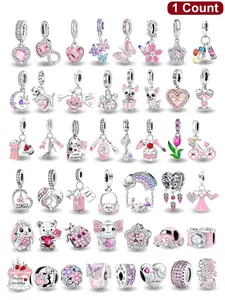 Cute Cartoon Bear & Rabbit & Flower & Car Design Charms, Fashionable Jewelry Making Accessories for Women & Girls, DIY Jewelry Making Kit for Bracelet & Necklace, Charm Accessory