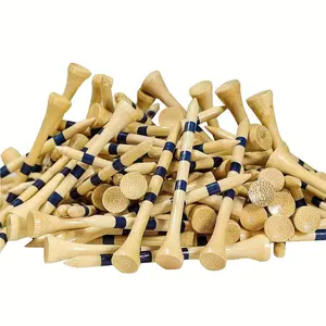 Bamboo Golf Tee, 20/50pcs Reusable Durable Golf Tee, Outdoor Golf Accessories, Suitable for All Golf Enthusiasts, All Golf Courses