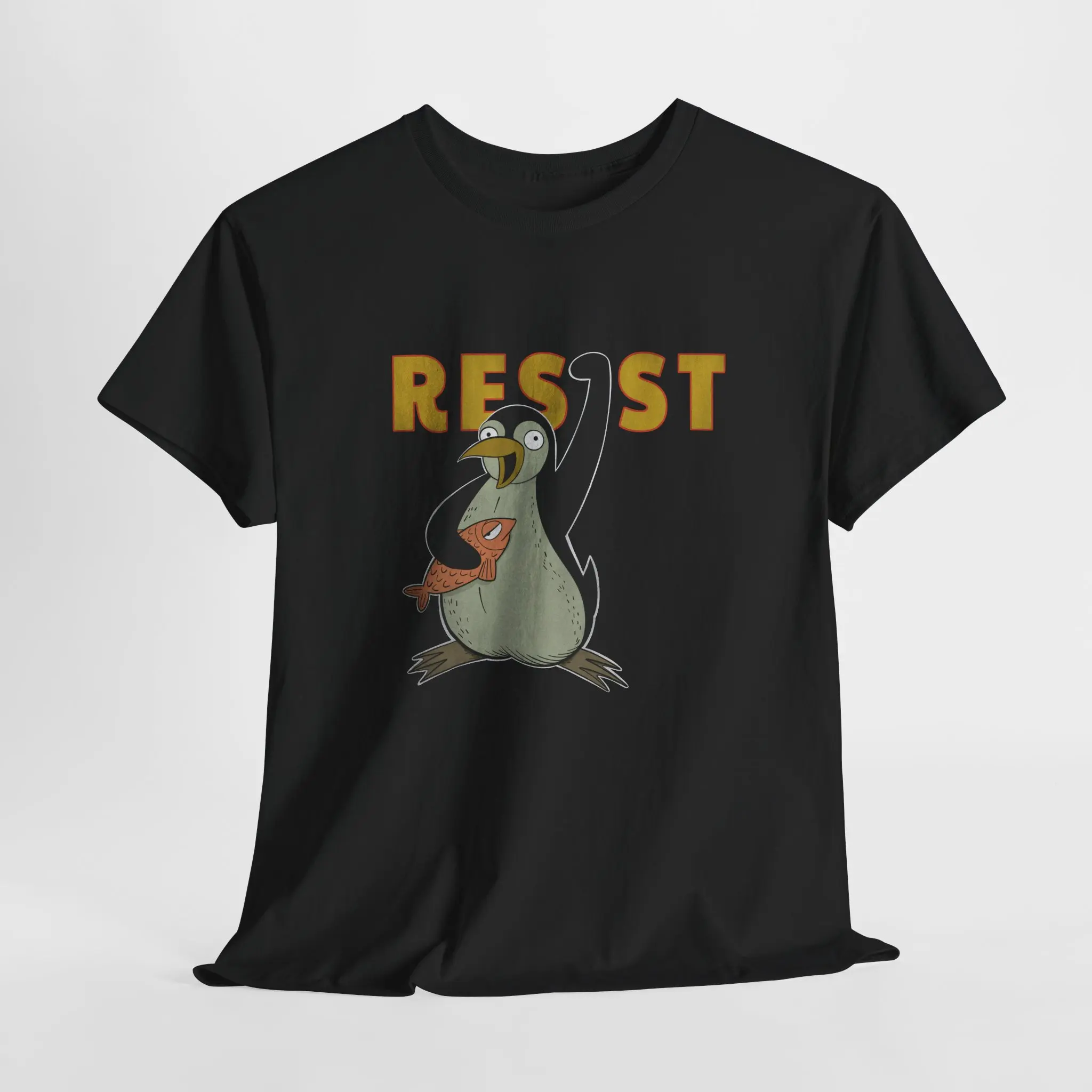 Stand With the Underbirds! RESIST PENGUIN Tee: Satirical Trump Tariff Shirt - Waddling Protest Meme