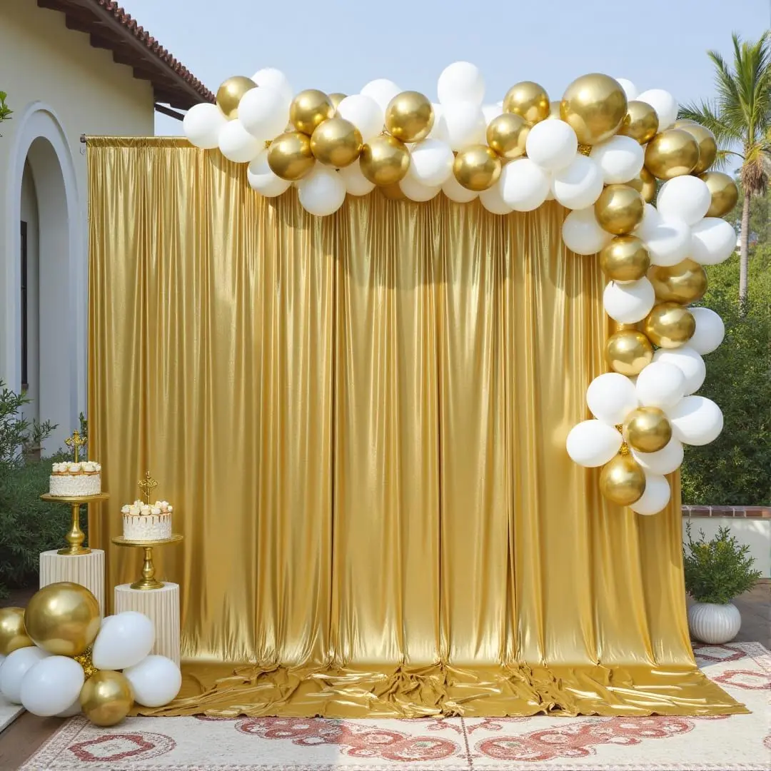 10ft x 10ft  Sequin Backdrop Curtain for Parties, Wrinkle Free Thick Glitter Photo Backdrop Drapes 2 Panels 5x10FT  Drop Cloth Shiny Fabric for Wedding Birthday Photography Background