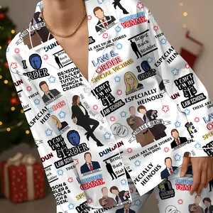 Law And Order Pajamas Set, Movie Christmas Sleepwear, Women Loungewear, Holiday gift
