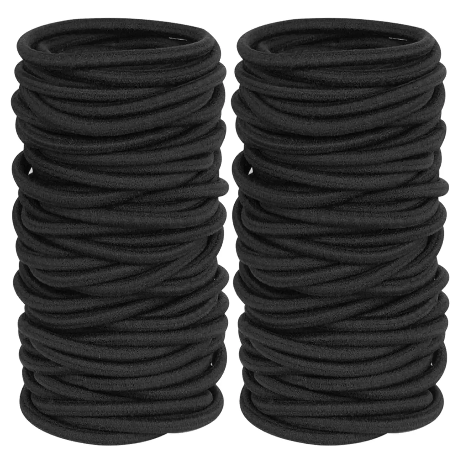 Halloween Fall Gift 120 Pieces Black Hair Ties for Thick and Curly Hair Ponytail Holders Hair Elastic Band for Women or Men(4mm)