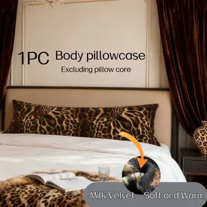 Leopard Print Body Pillowcase, Soft Wild Animal Pattern Design, Long Zippered Pillow Cover, Suitable for Sofa and Home Decor, Zipper Closure