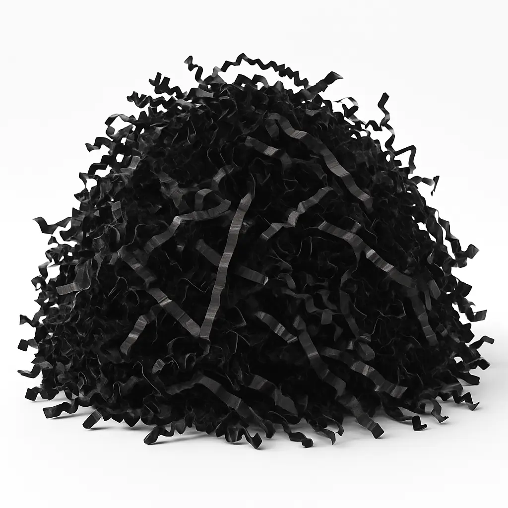 Elegant Black Crinkle Shred Paper for Gift Wrapping