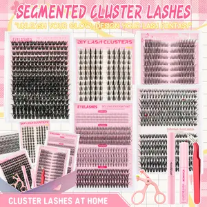 1268PCS Mix Lashes Clusters Kit Gift Packs with Lash Bond&Seal, Remover, Tweezers,eyelash curler False Eyelash Clusters Vaule Natural DIY Individual Fake Eyelashes for Beginners Eyelashes Kit DlY at Home Use Spring Glow Up vibe