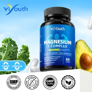Viyouth Magnesium Complex 1000mg | 7-in-1 Blend with Zinc & Vitamins for High Absorption | 60 Count, Gluten-Free, Non-GMO
