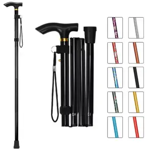 Multifunctional Walking Stick Trekking Pole, Extendable Foldable Cane, Metal Hiking Poles Outdoor Walking Hand Cane, Camping Climbing Wand, Camping Accessories, Hiking Gear, Hiking Essentials