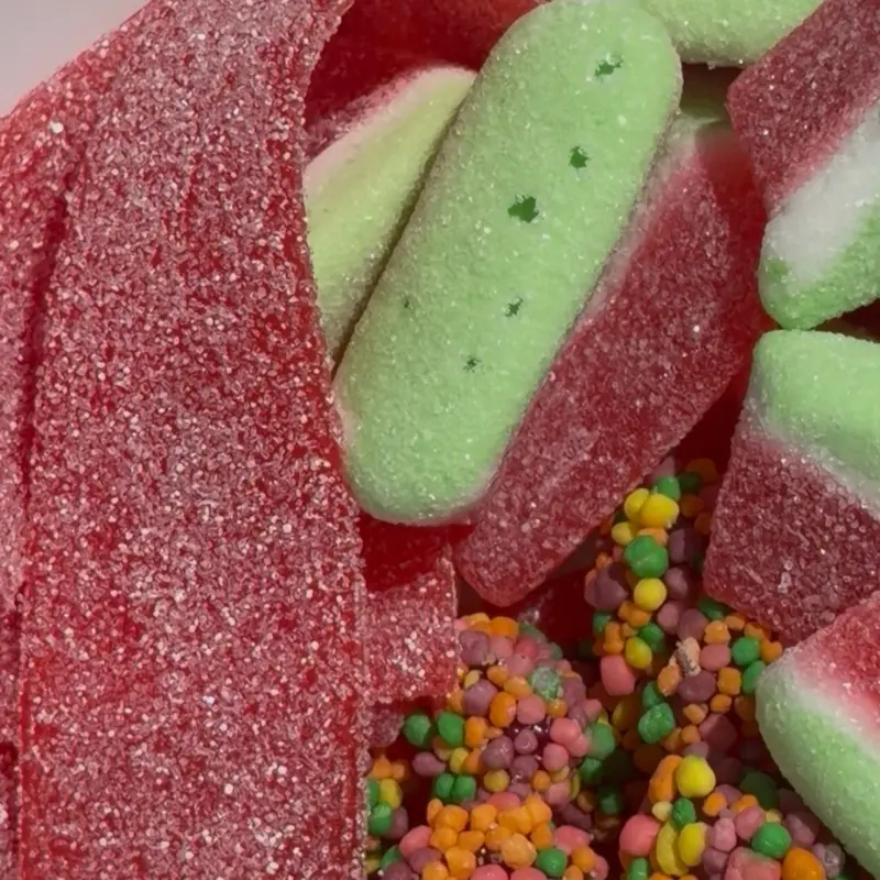 Watermelon Wave Sour Chewable Candy - Strawberry-Flavored Nerds Gummy Clusters, Sweet Sugar Blend Mix Variety, Gift-Bag Friendly All-Ages On-the-Go Snack Treat