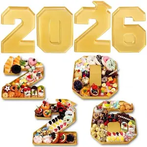 2026 Graduation Charcuterie Board Fillable Number 2026 Large 13.7'' Plastic Boxes Tray for Charcuterie Chocolate Candy Snack Cupcakes Grad Party Supplies