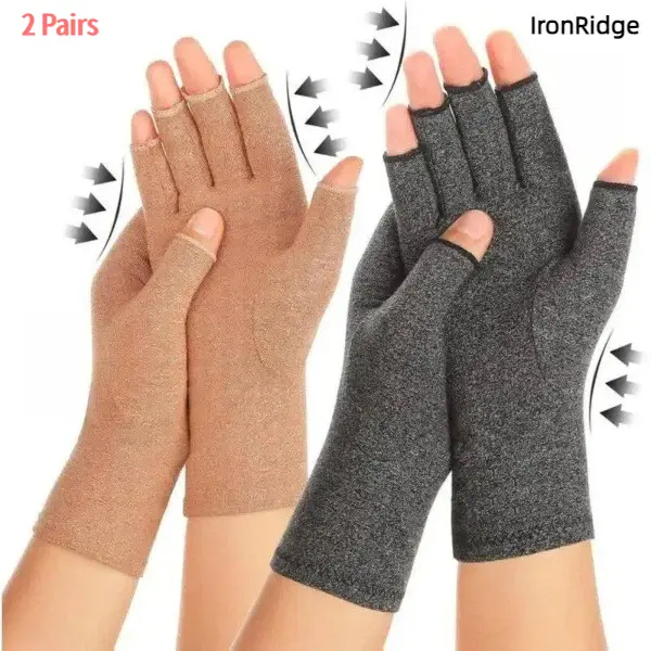 Half-Finger Compression Arthritis Gloves for Men and Women, Breathable and Lightweight Wrist Support for Easing Joint Pain, Carpal Tunnel, Typing & Daily Activities