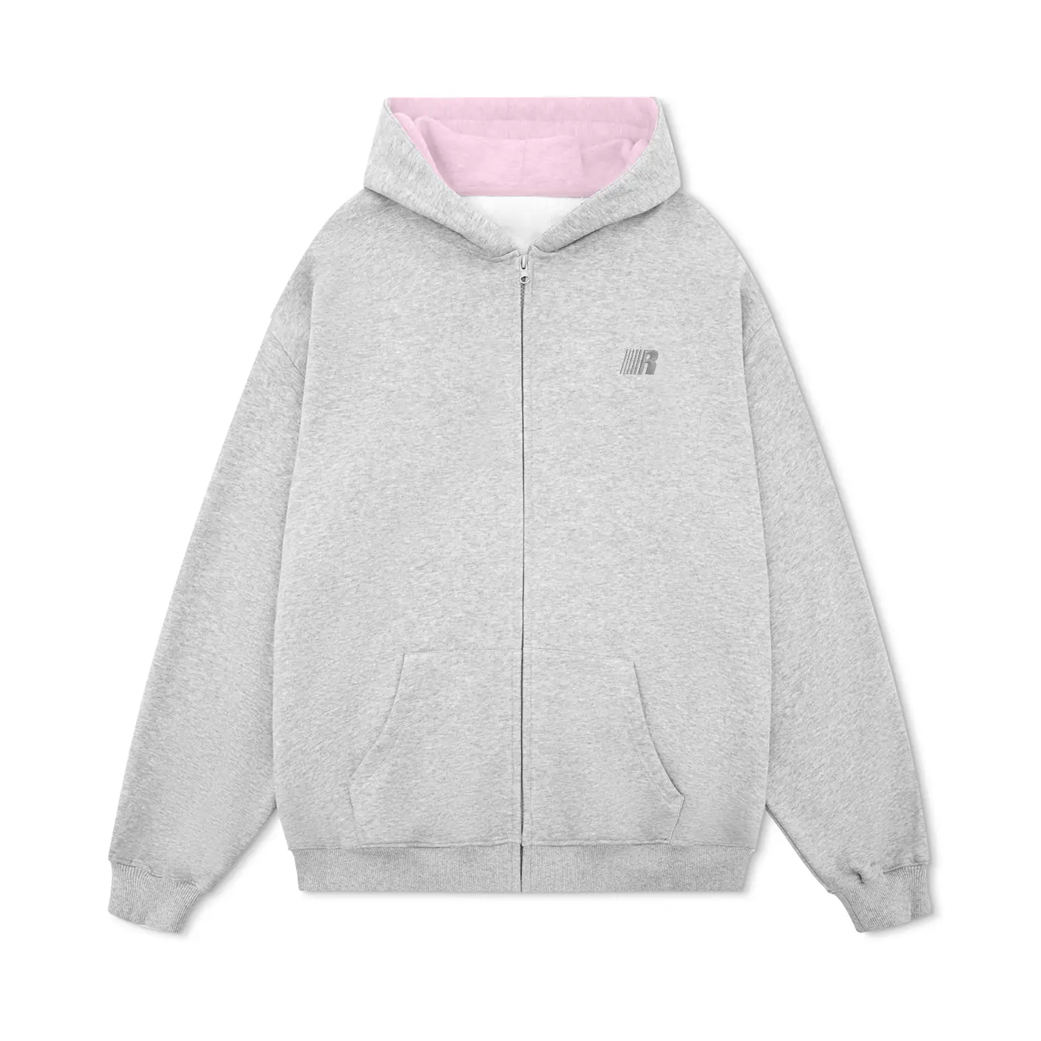 FDR Contrast Lining Zip Up Hoodie for Women & Men, Oversized Heavyweight Sweatshirt, Soft Thick Fabric, Casual Everyday Streetwear Jacket for Fall Winter summerwins