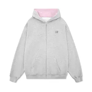 FDR Oversized Contrast Lining Zip Up Hoodie Unisex Heavyweight Womenswear Everyday  Sweatshirts Soft Casual  Tops Pullover #valentinesday #tiktokshopjumpstartsale #valentinesdaygift